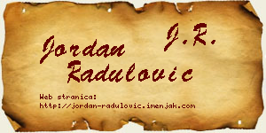 Jordan Radulović vizit kartica
